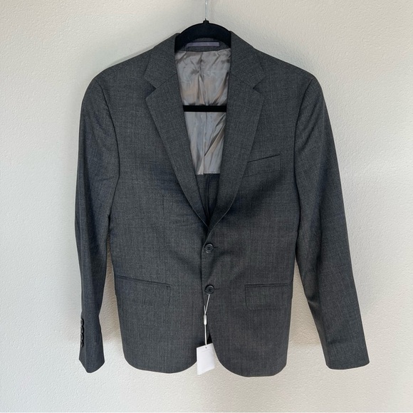 New Oliver Wicks Charcoal Wool and Silk Suit Jacket Blazer Men’s Business - Picture 2 of 12